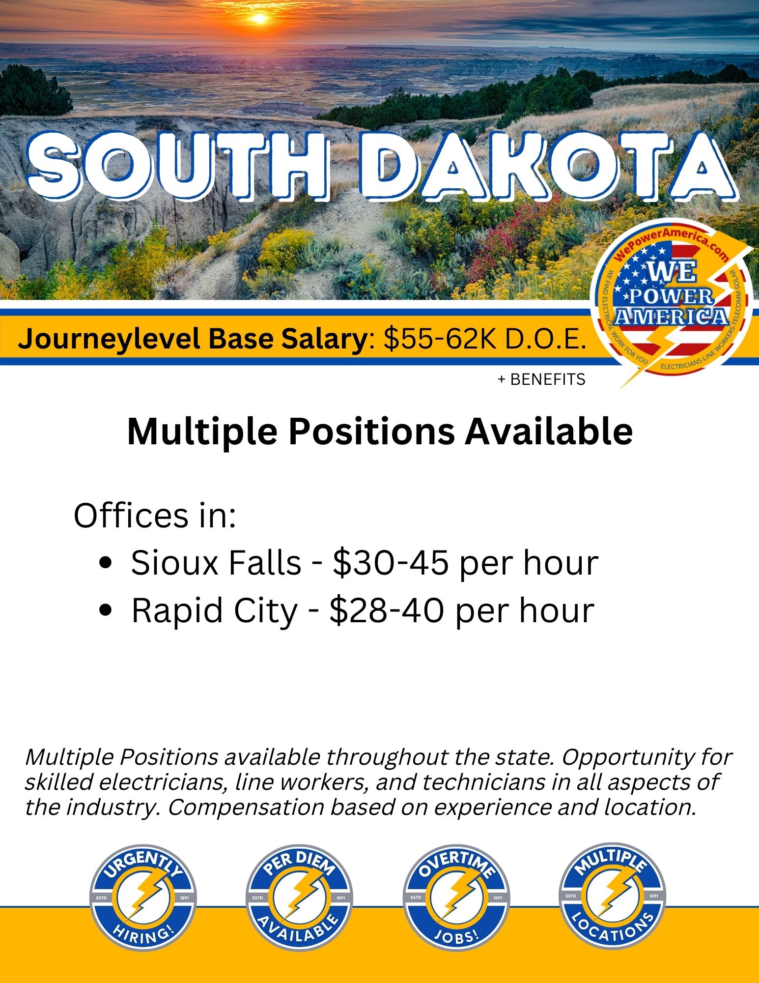 South Dakota Hot Jobs WE Power America